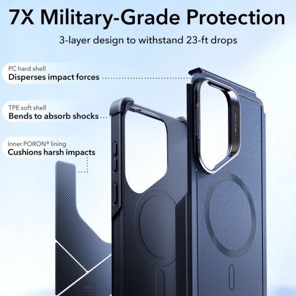 ESR Samsung Galaxy S26 Ultra Deksel Cyber ​​Tough Kickstand MagSafe Blå