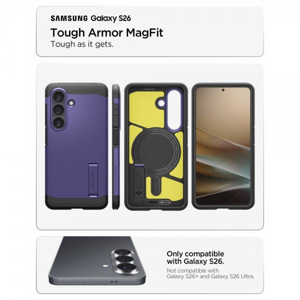 Spigen Samsung Galaxy S26 Deksel Tough Armor MagFit Ash Violet