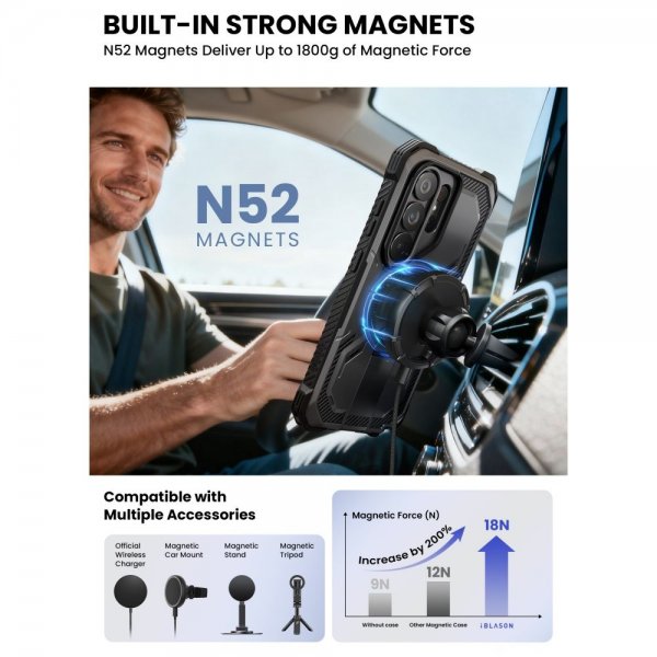 Supcase Samsung Galaxy S26 Ultra Deksel ArmorBox Clip MagSafe Svart