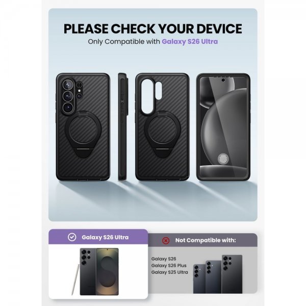 Supcase Samsung Galaxy S26 Ultra Deksel Cosmo MagSafe Kevlar Svart