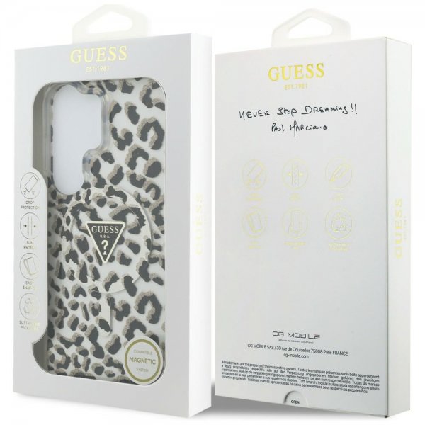 Guess Samsung Galaxy S26 Ultra Deksel Leopard Print MagSafe Svart Hvit