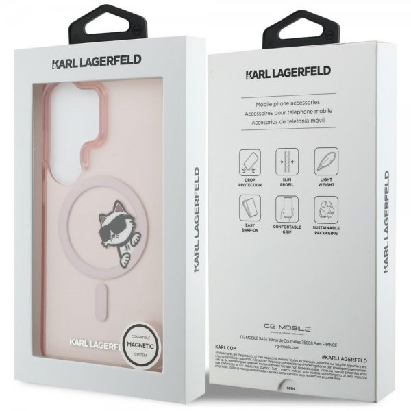 Karl Lagerfeld Samsung Galaxy S26 Ultra Deksel Choupette Peekaboo MagSafe Rosa