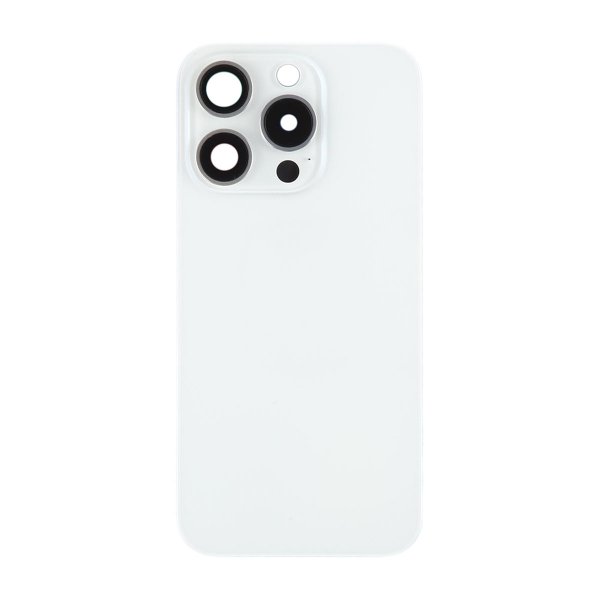 iPhone 15 Pro baksideglass med magnet og kameralinse - hvit titan