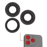 Kameralinse med metallramme for iPhone 15 Pro Max - Svart