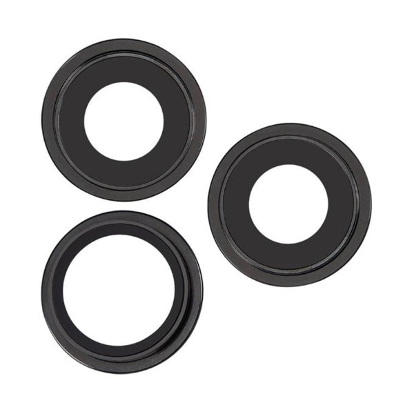 Kameralinse med metallramme for iPhone 15 Pro Max - Svart