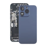 iPhone 15 Pro baksideglass med magnet og kameralinse - blå titan