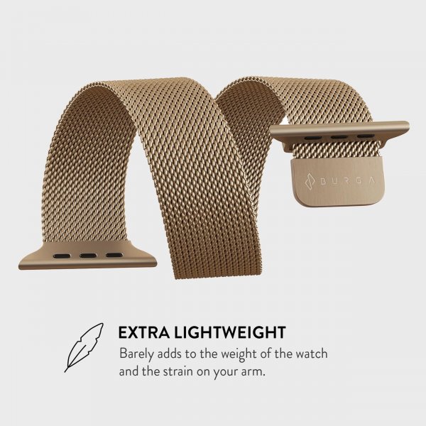 Burga Apple Watch 38/40/41/42mm Armbånd Metal Mesh Gull