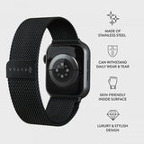 Burga Apple Watch 38/40/41/42mm Armbånd Metal Mesh Svart