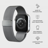 Burga Apple Watch 44/45/46mm/Ultra 49mm Armbånd Metal Mesh Sølv