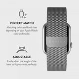 Burga Apple Watch 38/40/41/42mm Armbånd Metal Mesh Sølv