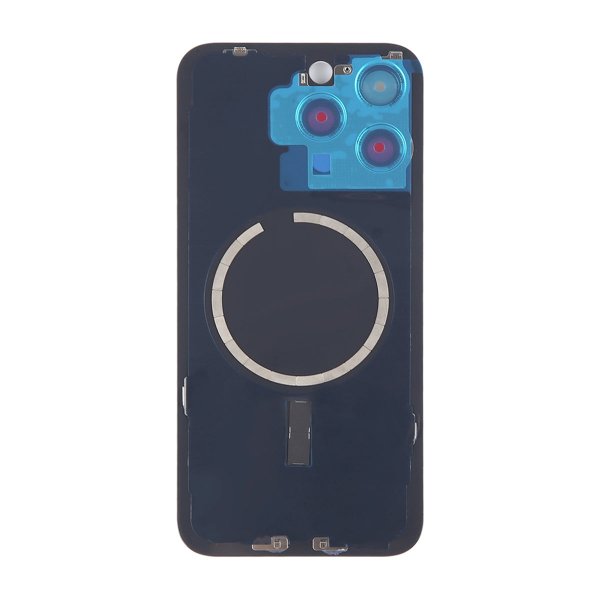 iPhone 15 Pro Max baksideglass med magnet og kameralinse - svart titan