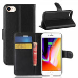 Apple iPhone 7/8/SE Etui Litchi Svart