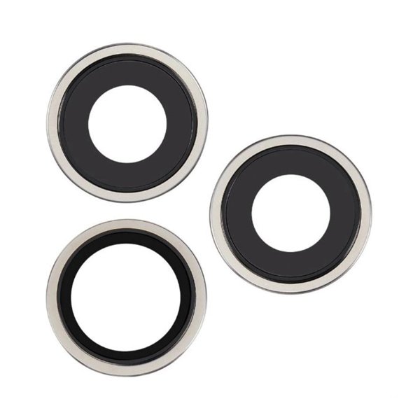 Kameralinse med metallramme til iPhone 15 Pro Max - Hvit