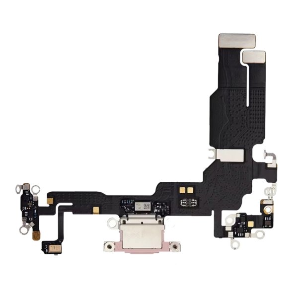 Ladekontakt med flexkabel til iPhone 15 Plus - rosa