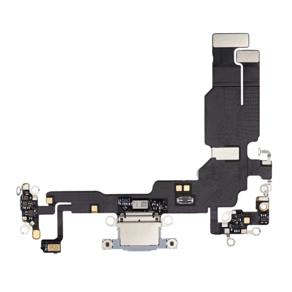 Ladekontakt med flexkabel til iPhone 15 Plus - Blå