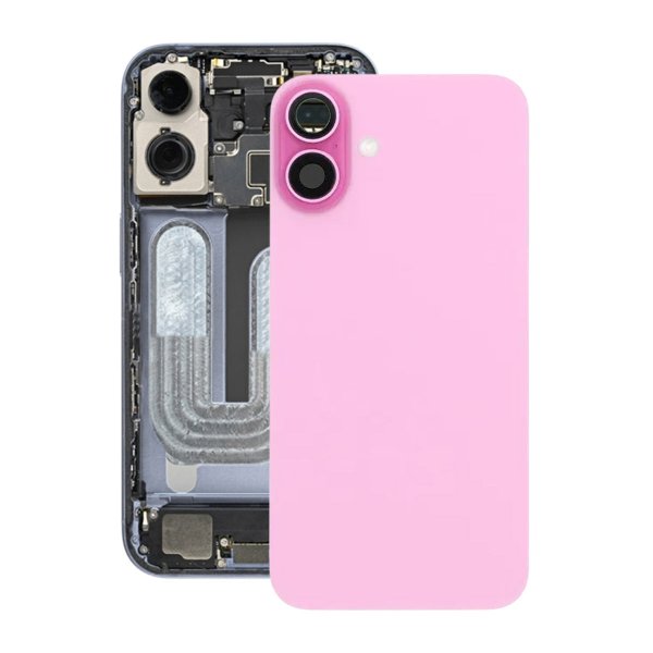 iPhone 16 Plus Baksideglass med magnet og kameralinse - Rosa