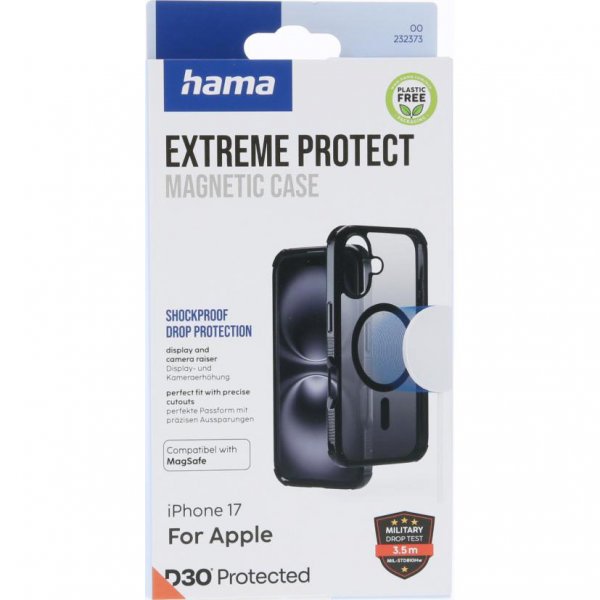Hama iPhone 17 Deksel Extreme Protect MagSafe Svart