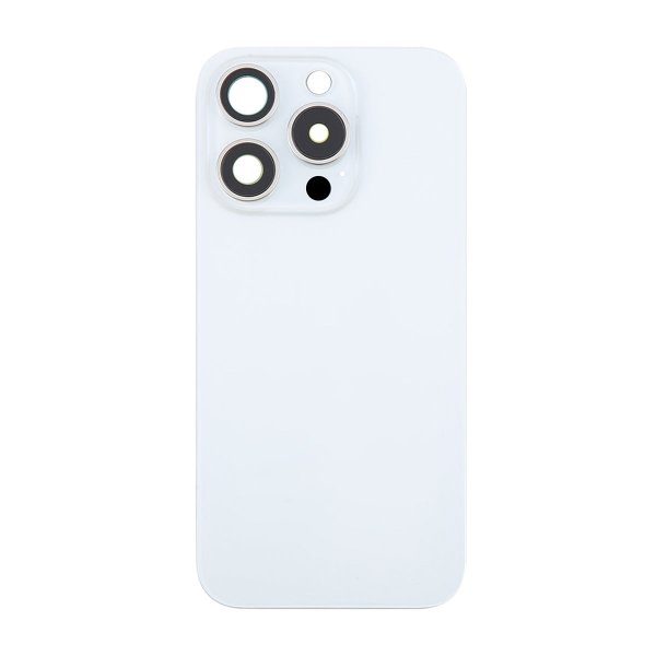 iPhone 16 Pro baksideglass med magnet og kameralinse - hvit titan