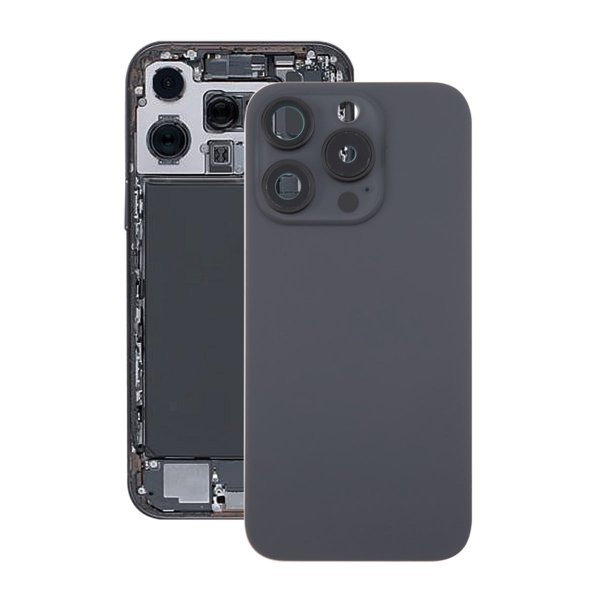 iPhone 16 Pro baksideglass med magnet og kameralinse - svart titan