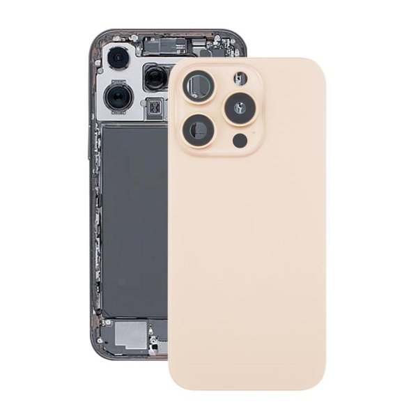 iPhone 16 Pro Max baksideglass med magnet og kameralinse - sandfarget titan