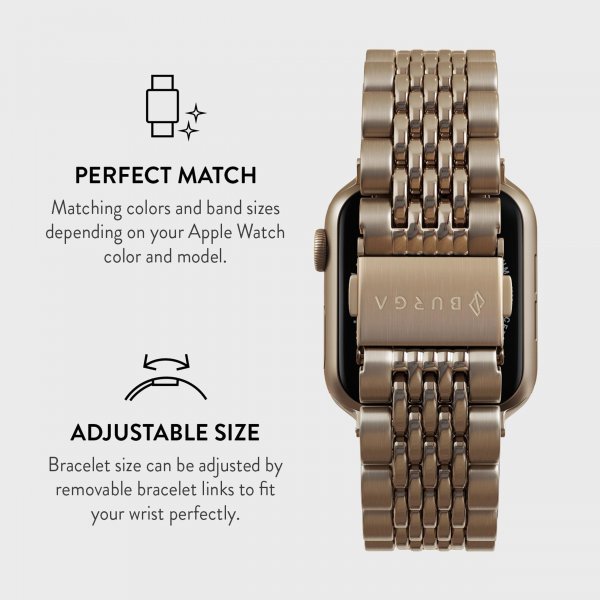 Burga Apple Watch 38/40/41/42mm Armbånd Metal Gull