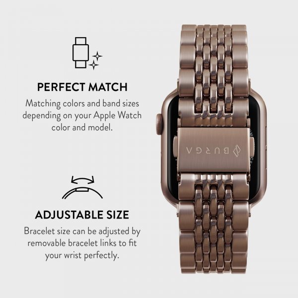 Burga Apple Watch 38/40/41/42mm Armbånd Metal Rosegull