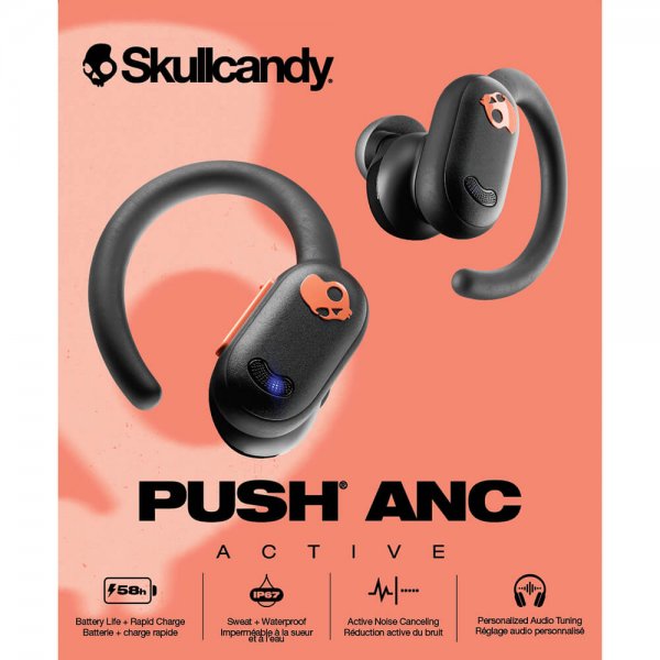Skullcandy Hodetelefoner Push Play Active ANC Svart Oransje