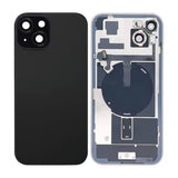 iPhone 15 Plus baksideglass med smådeler - svart