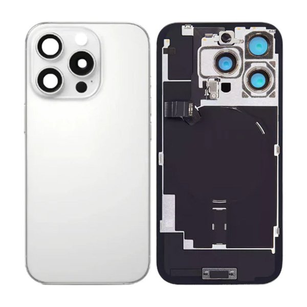 iPhone 16 Pro Baksideglass med smådeler - Hvit Titan