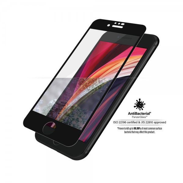 PanzerGlass iPhone 6/6S/7/8/SE Skjermbeskytter Case Friendly Svart