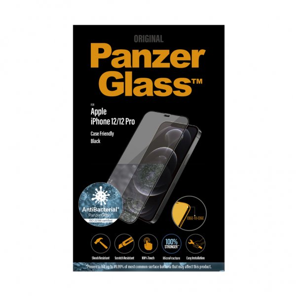 PanzerGlass iPhone 12/iPhone 12 Pro Skjermbeskytter Edge-to-Edge Case friendly