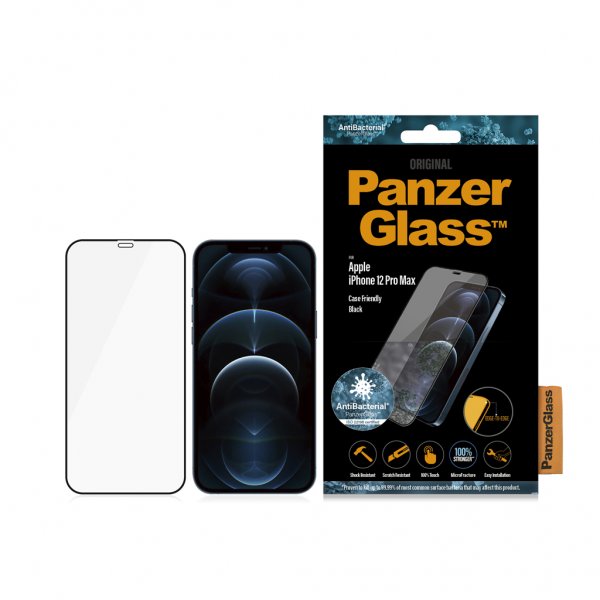 PanzerGlass iPhone 12 Pro Max Skjermbeskytter Edge-to-Edge Case friendly