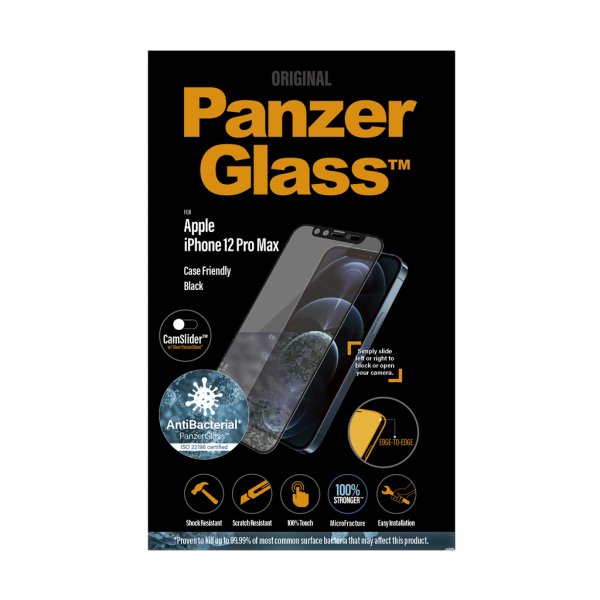 PanzerGlass iPhone 12 Pro Max Skjermbeskytter Edge-to-Edge Camslider