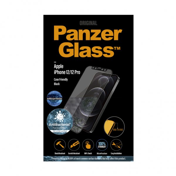 PanzerGlass iPhone 12/iPhone 12 Pro Skjermbeskytter Edge-to-Edge Anti-Bluelight