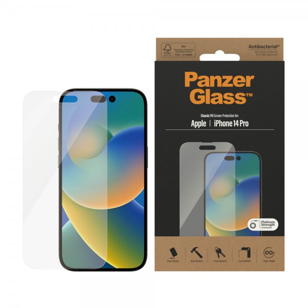 PanzerGlass iPhone 14 Pro Skjermbeskytter Classic Fit