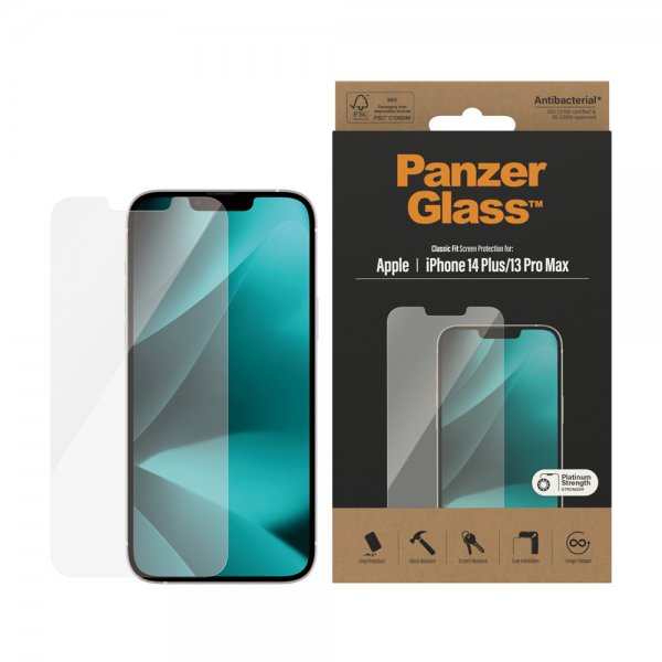 PanzerGlass iPhone 13 Pro Max/iPhone 14 Plus Skjermbeskytter Classic Fit