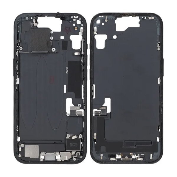 Midtramme med smådeler til iPhone 15 - Hvit OEM