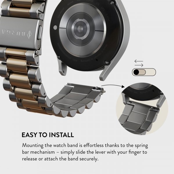 Burga Samsung Galaxy Watch 20mm Armbånd Metal Sølv Gull