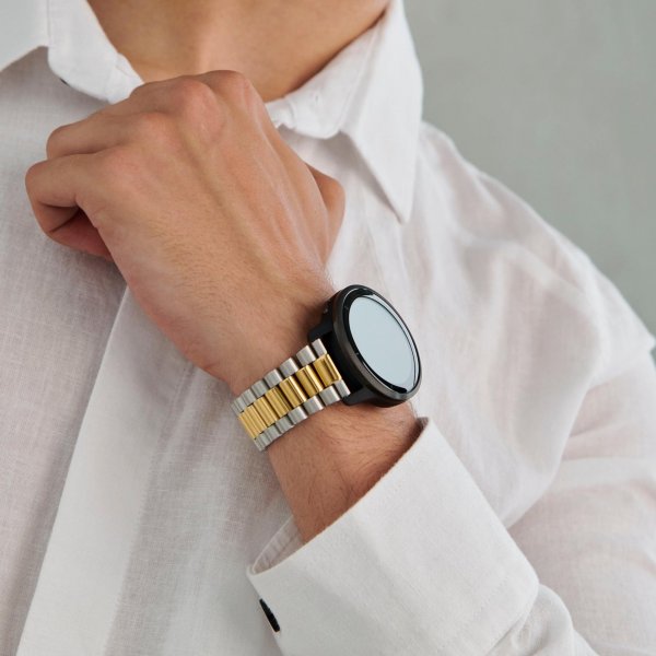 Burga Samsung Galaxy Watch 22mm Armbånd Metal Sølv Gull