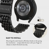 Burga Samsung Galaxy Watch 20mm Armbånd Metal Svart