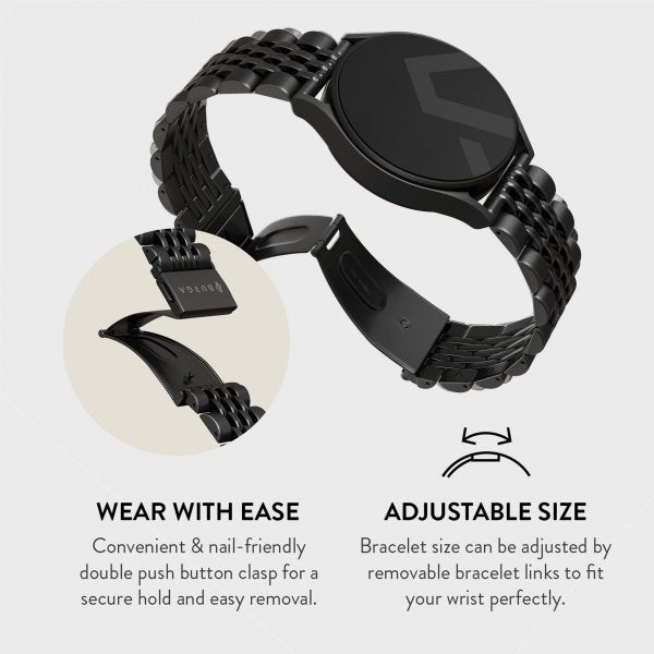 Burga Samsung Galaxy Watch 22mm Armbånd Metal Svart