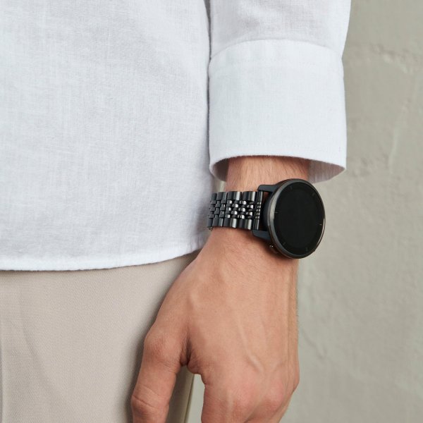 Burga Samsung Galaxy Watch 20mm Armbånd Metal Svart