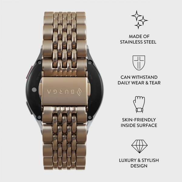 Burga Samsung Galaxy Watch 20mm Armbånd Metal Gull