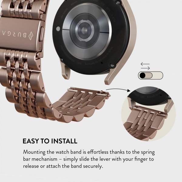 Burga Samsung Galaxy Watch 22mm Armbånd Metal Rosegull