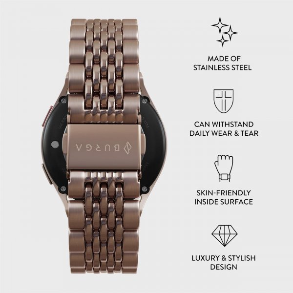 Burga Samsung Galaxy Watch 22mm Armbånd Metal Rosegull
