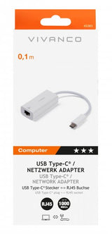 Vivanco Adapter USB Type-C Network Adapter RJ45 Hvit