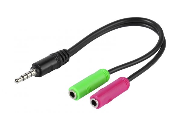 Vivanco Headset-adapter 3,5 mm hann til 2x3,5 mm hunn