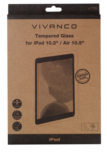 Vivanco iPad 10.2 (gen 7/8/9) Skjermbeskytter Herdet Beskyttelsesglass 9H