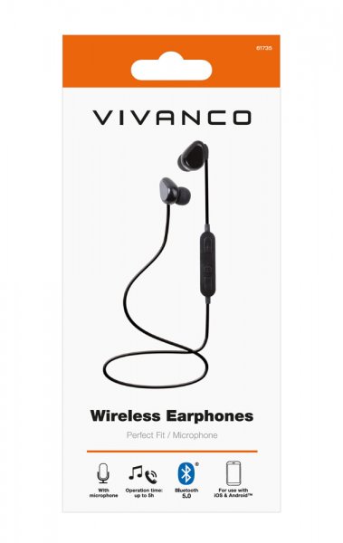 Vivanco Hodetelefoner Wireless Earphones Svart