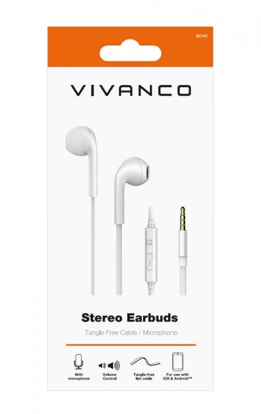 Vivanco Hodetelefoner Stereo Earbuds 3.5mm Hvit
